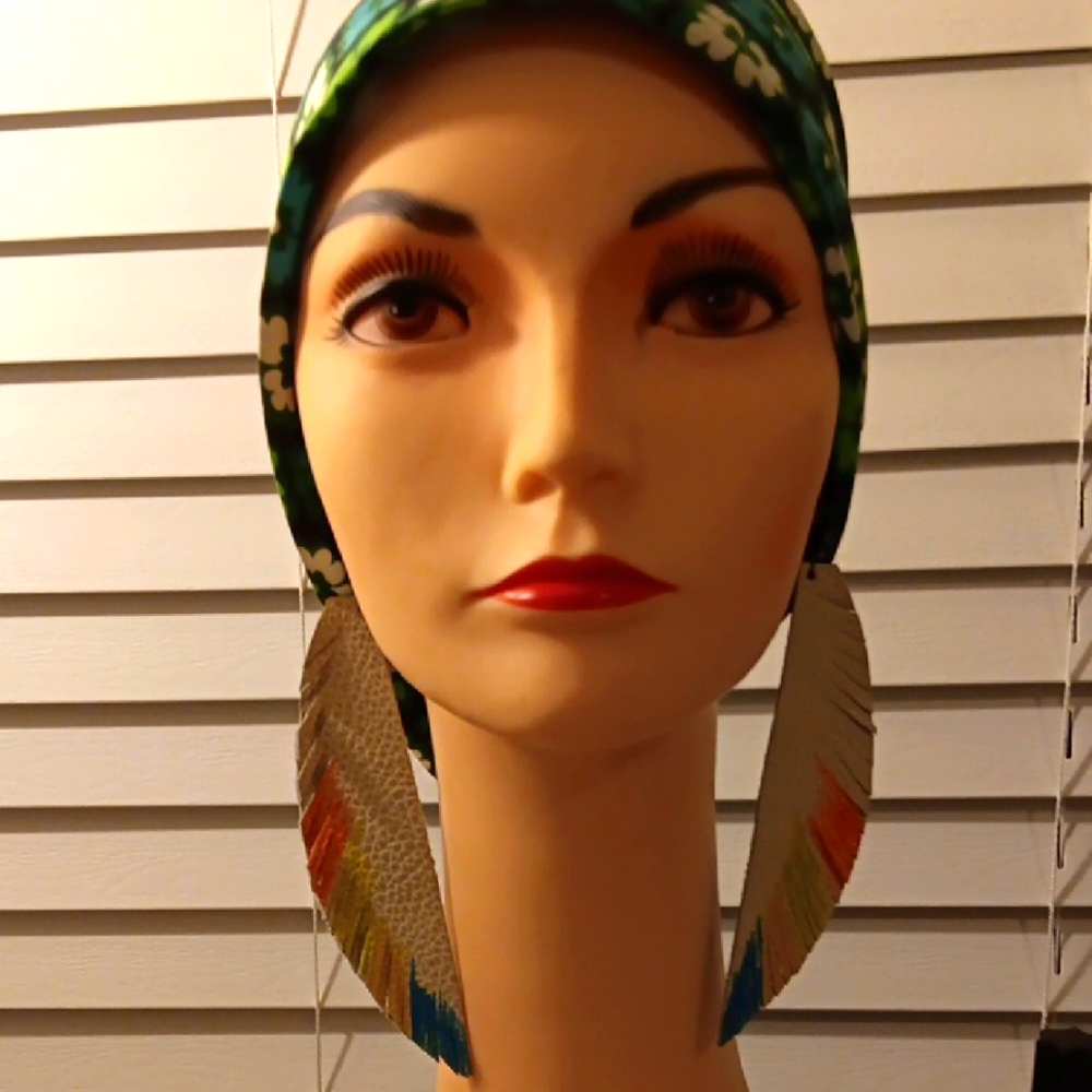 Handcrafted Genuine Leather Feather Earrings